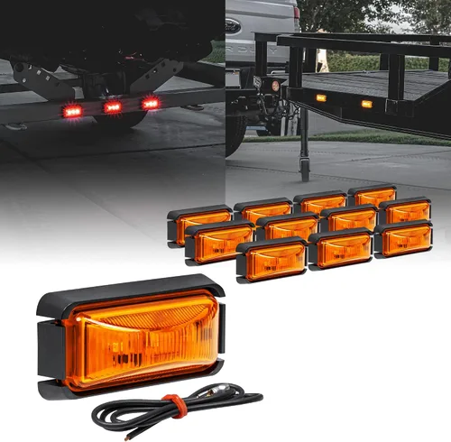 Vista 28 de TRUE MODS Luz de marcador LED ámbar de 2.5 pulgadas con bisel negro [DOT FMVSS 108] [SAE P2PC] [montaje superficial] [impermeable IP67] Luces