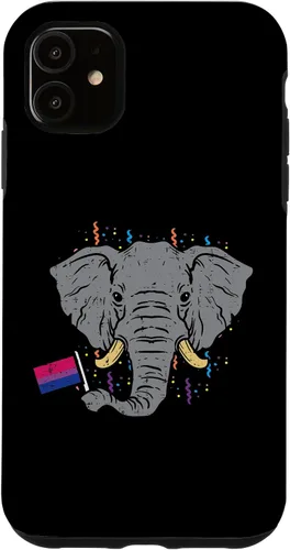 Vista 5 de Funda para iPhone 14 Bisexual Flag Elephant LGBT Bi Pride Stuff Animal Case