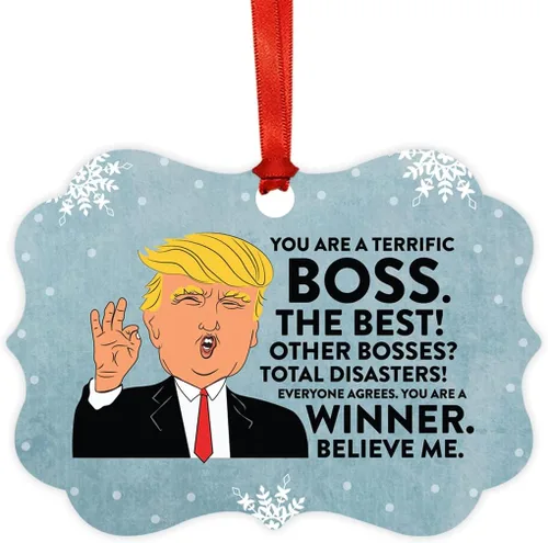 Vista 92 de Andaz Press Presidente Donald Trump Fancy Frame Recuerdo Adorno de Navidad Regalo de broma Ejecutivo de Cuenta, 1 paquete, Divertidas Ideas