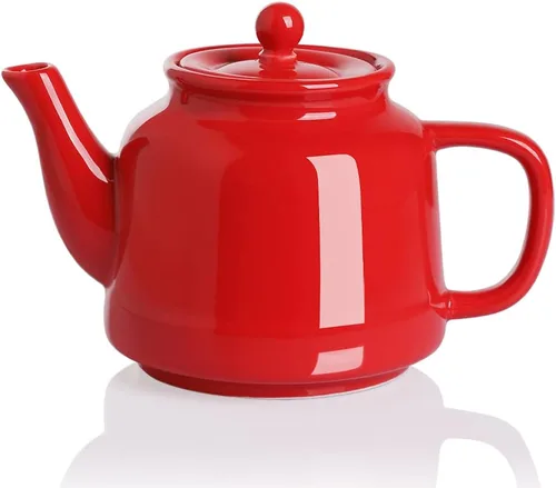 Vista 16 de Sweejar - Tetera de cerámica, tetera de porcelana de 30 onzas con infusor Azul