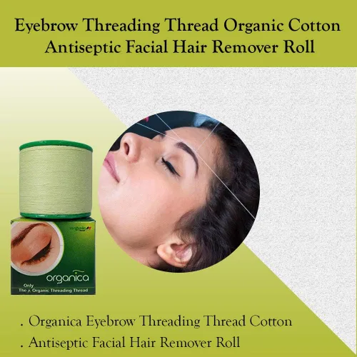 Vista 2 de ORGANICA Hilo para depilación de cara y cejas orgánico x 1 carrete de hilo para cejas maquillaje facial dermaplaning herramienta de depilación