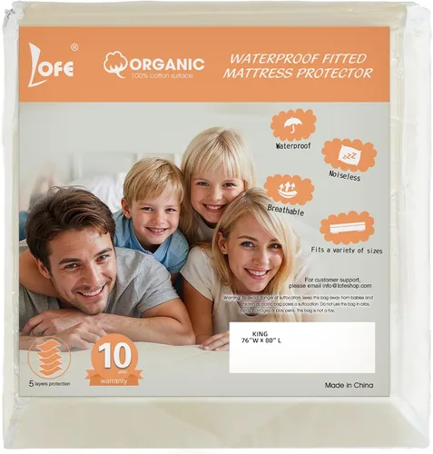 Vista 9 de Protector de colchón 100% impermeable superior y lateral, protectores de colchón orgánicos transpirables, protectores de colchón individuales