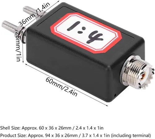 Vista 2 de Balun HF para antena QRP Mini Impedancia al aire libre Match para SDR Transceptor Estación de radio de onda corta (1:4)