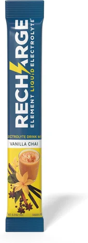 Vista 2 de Recharge Element Liquid Electrolyte® Hydration Boost Formula-Vanilla Chai Paquetes de Polvo de Electrolitos Mezcla de bebida sin azúcar, apta