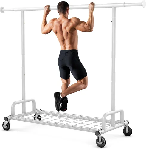 Vista 8 de HOKEEPER Perchero de Ropa Plegable Perchero de Ropa Plegable Capacidad 525 LBS Percheros de Ropa con Ruedas Resistente Perchero Rodante para Colgar