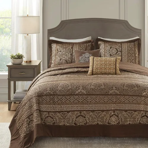 Vista 18 de Madison Park Princeton - Juego de colcha reversible acolchada, reverso sólido de verano transpirable, capa de ropa de cama ligera para todas
