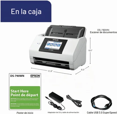 Vista 7 de Epson Escáner de documentos a color de red inalámbrica DS-790WN