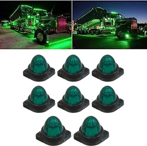 Vista 23 de Paquete de 10 luces LED para semirremolques para semirremolques, 12 V, impermeable, luces de pollo ámbar para semircamiones, carga carga, luces