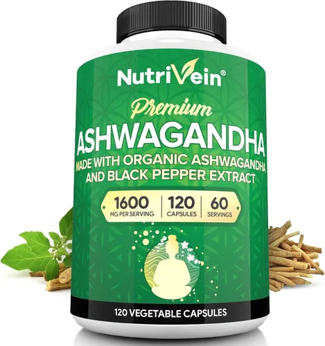 Vista 6 de Nutrivein Paquete de suplementos premium de Ashwagandha y glutatión liposomal: suplemento liposomal de glutatión de alta absorción y suplementos