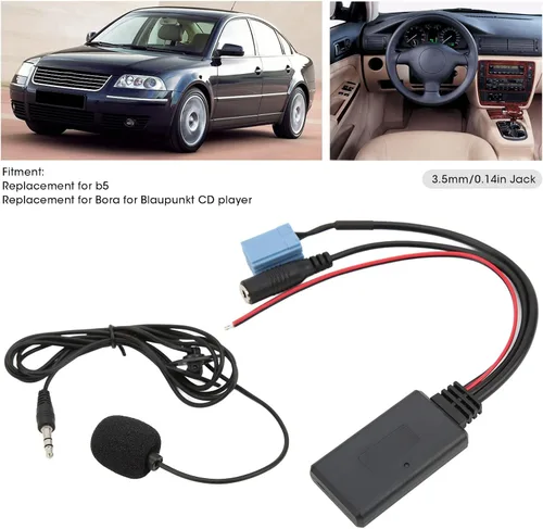Vista 6 de Tbest Cable estéreo Bluetooth5.0 Aux in 0.138 in Jack Iso 7 607 897 093 Terminales de reemplazo de micrófono manos libres y arneses de cableado