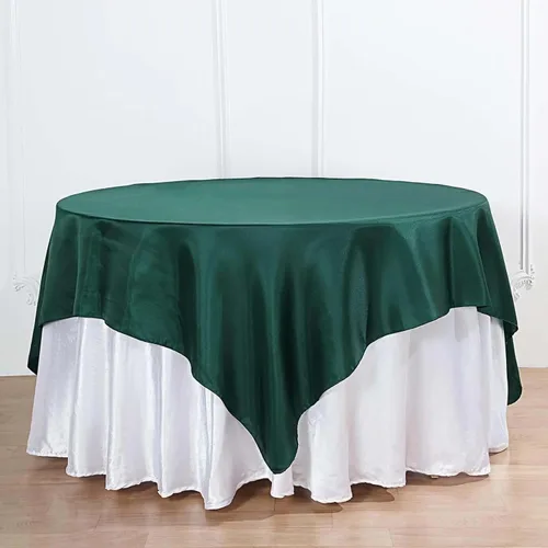 Vista 49 de Efavormart Paquete de 5 Sobremanteles Cuadrados de Satén de 60" para Decoraciones de Mesa de Bodas, Catering y Fiestas, Cubierta de Mantel Negro