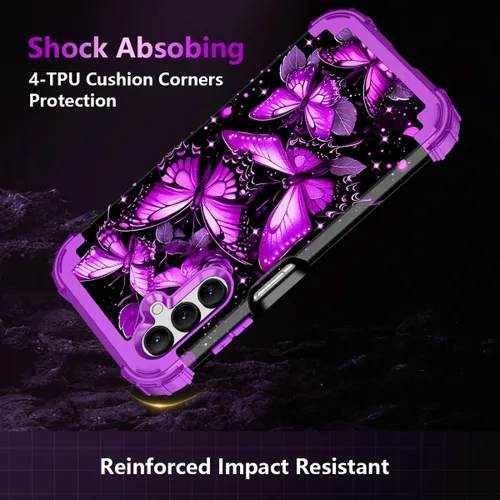 Vista 5 de Rancase Compatible con Galaxy A16 5G Funda, Protección Resistente a los Golpes de Tres Capas de Servicio Pesado Parachoques de Plástico Duro + Funda
