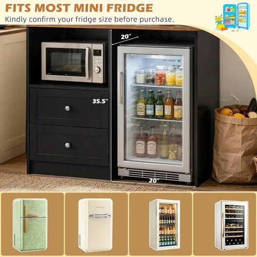 Vista 6 de 72" Kitchen Pantry Storage Cabinet with Fridge Space, Black