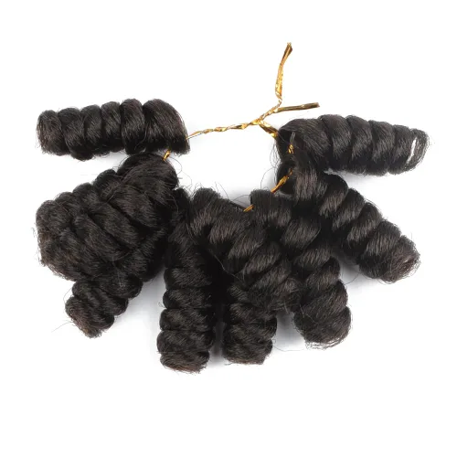 Vista 9 de Saniay - 3 paquetes de trenzas de ganchillo cortas trenzadas de ganchillo con espiral, rizos con espiral jamaicana, 20 mechones por paquete