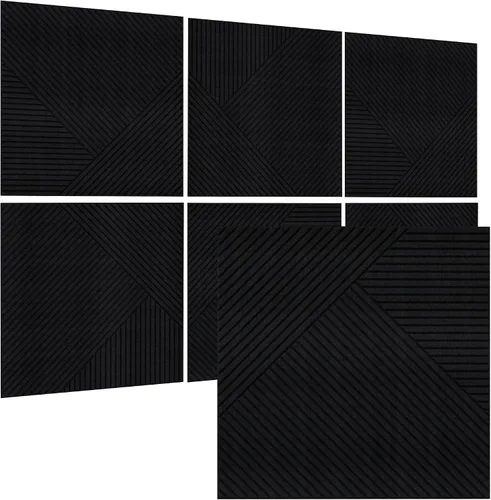 Vista 12 de TO-TH Paneles acústicos de pared, paquete de 6 unidades de tamaño total de 72 x 48 pulgadas, paneles acústicos decorativos autoadhesivos para pared