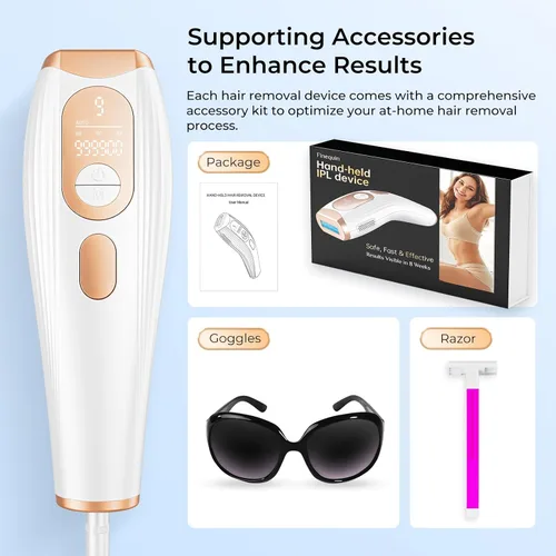 Vista 7 de Finequin Depilación Láser, Depilación Láser IPL para Mujeres y Hombres Permanente, Dispositivo de Depilación con Onda de Luz Roja IPL 3.0