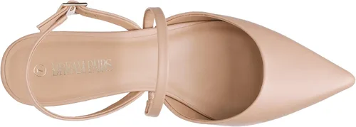 Vista 3 de DREAM PAIRS Zapatos de tacón grueso con punta cerrada y tacón bajo con tiras y hebilla puntiaguda, para mujer, vestido de boda, fiesta