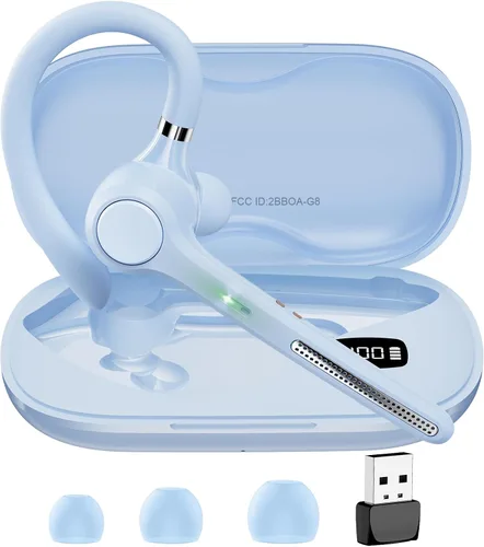 Vista 10 de Ngsod Auriculares Bluetooth V5.4, USB Dongle auricular inalámbrico con micrófono para el trabajo