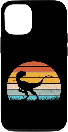 Vista 28 de Retro Sunset Jurassic Velociraptor Dinosaur Case for iPhone 17