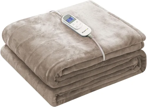 Vista 17 de Wapaneus Manta térmica eléctrica con bolsillo para los pies, con 10 niveles de calefacción y 4 ajustes de temporizador, 4 horas de apagado