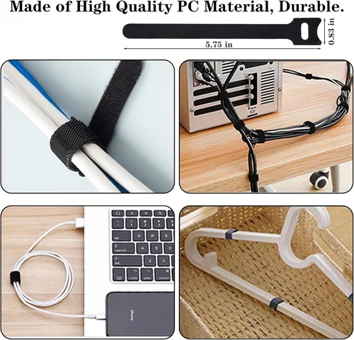 Vista 8 de N NOROCME Kit de gestión de cables de 192 piezas, funda organizadora de 4