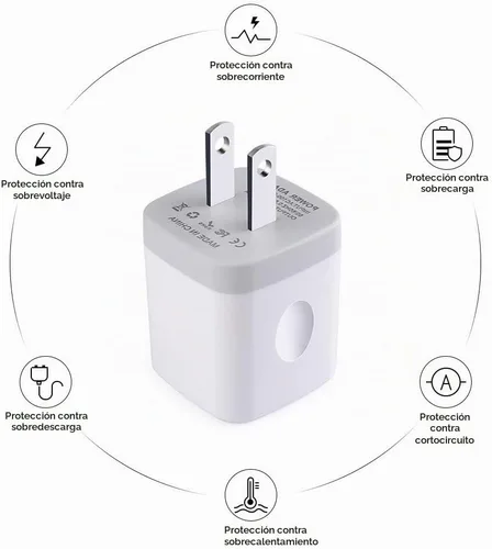 Vista 2 de Cargador de pared USB de un solo puerto, adaptador de corriente GiGreen 1A/5V, paquete de 5 bloques de carga, caja de enchufe compatible
