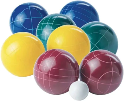 Vista 7 de Franklin Sports Juego de bolas de petanca — 8 bolas de petanca para todo tipo de clima y 1 pallino — Juego de playa, patio, césped o fiesta al aire