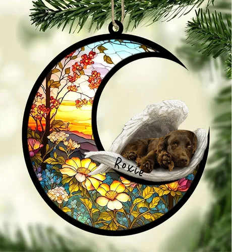 Vista 31 de Atrapasoles conmemorativo personalizado para perros, adorno navideño de Airedale Terrier, recuerdo por pérdida de mascota, regalos conmemorativos