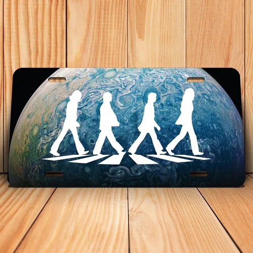 Vista 6 de Beatles Abbey Road Crosswalk Space Band Álbum de vinilo icónico Abbey Road Crosswalk Merchandise Memorabilia UV Full Color Matrícula Aluminio UV009