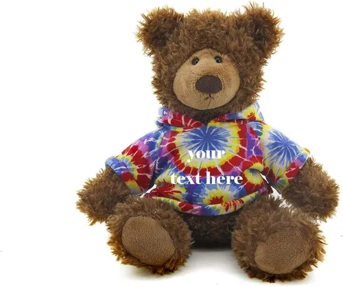Vista 14 de Plushland Oso Frankie marrón de 12 pulgadas, regalo personalizado de animal de peluche, gran regalo para el día de la madre, día de San Valentín