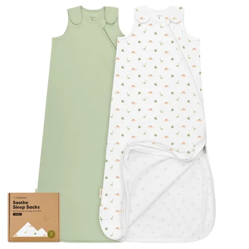 Vista 37 de Paquete de 2 sacos de dormir orgánicos para bebé, 100% algodón 0.5TOG (aguacate, 0-6 meses) Soft Breathable, Baby Wearable Blanket, Toddler