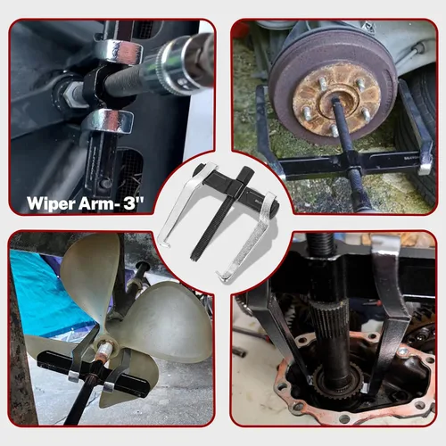 Vista 4 de BILITOOLS Extractor de engranajes de 3", de 2 mordazas, interno y externo para la extracción de poleas, volantes, rodamientos y brazos
