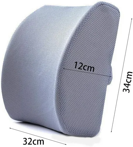 Vista 8 de Almohada de apoyo lumbar de espuma viscoelástica, cojín de espalda de apoyo lumbar de espuma, cojín de espalda de malla transpirable con diseño