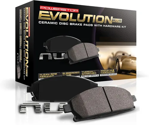 Vista 7 de PowerStop Pastillas de freno delanteras para Chevrolet Camaro 1969 Chevrolet Corvette 1963-82 - Pastillas de freno de cerámica Z17 con accesorios