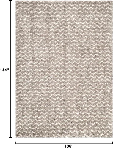 Vista 2 de nuLOOM Cuellar Chevron Shag Alfombra de Área, 9x12, Crema