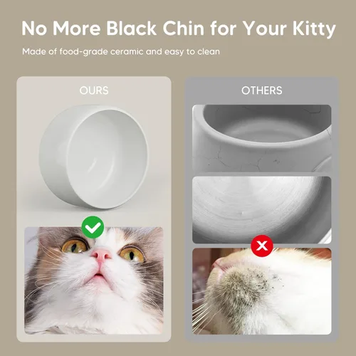 Vista 6 de WOPET Fuente de agua inalámbrica para gatos, dispensador automático de agua de cerámica para gatos, fuente de agua inalámbrica para perros