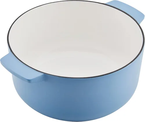 Vista 12 de KitchenAid - Horno holandés/cacerola de hierro fundido esmaltado, 6 cuartos de galón, Azul Terciopelo