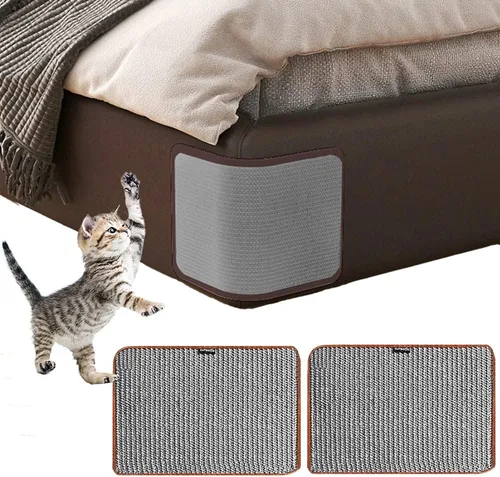 Vista 13 de 2 Alfombrillas Raspadoras para Gatos Protector de Sofá de Sisal Natural Alfombrilla Rascadora para Gatos Funda de Esquina para Sofá Cama Protector