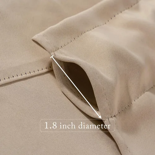 Vista 4 de MIULEE Cenefa opaca con bolsillo para cortinero, con aislamiento térmico, cortina corta para ventana pequeña y dormitorio, 42 x 18 pulgadas, 1 Beige