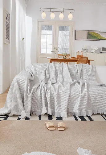 Vista 4 de Funda de sofá toalla Cojín Sofá FurnitureProtector protegerá su sofá de manchas, desgaste Es funcional y duradero para la vida diaria para cama, Gris