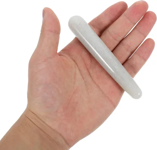 Vista 8 de SUPVOX Varita de masaje de jade antienvejecimiento, masajeador facial de cristal, herramienta de raspado para hinchazón facial y alivio del dolor