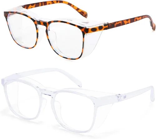 Vista 28 de Gafas de seguridad anti niebla para mujeres y hombres, TR90, lentes de bloqueo de luz azul, transparentes, antiarañazos, protección UV, marco