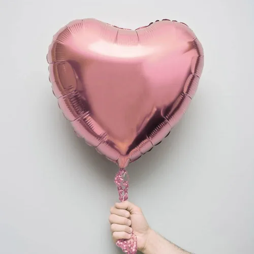 Vista 4 de Globos decorativos de papel de aluminio con forma de corazón rosa de 18 pulgadas, 12
