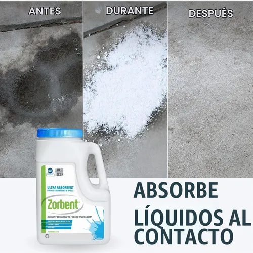 Vista 3 de Kit para derrames de líquidos 16 veces más absorbente que la arcilla, grado comercial, para vómito, orina, aceite, polvo absorbente para todos