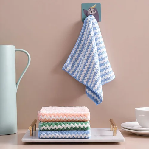 Vista 4 de Paquete de 12 trapos de limpieza de cocina de microfibra súper absorbentes, paños de limpieza para platos, multiusos, reutilizables, para polvo