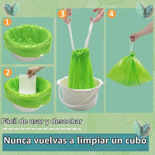 Vista 5 de Bolsas desechables para cómoda de mesita de noche con almohadilla súper absorbente, paquete de 50 bolsas desechables, ajuste universal para todas