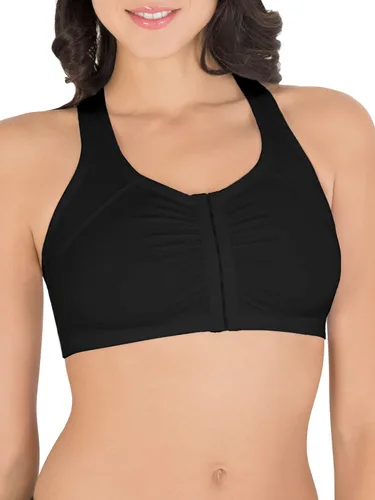 Vista 2 de Fruit of the Loom Women's Cotton Front Close Racerback Sports Bra 2 Pack