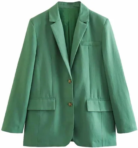 Vista 5 de DCOT Linen-Blend Office Chic Suit Jacket Halter + Top + Elegant Female Trousers