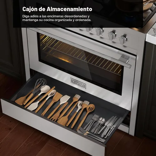 Vista 10 de Empava Gama de gas profesional de 36 ″ con quemador eléctrico de triple anillo de 18K BTU