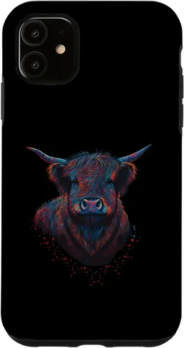 Vista 5 de iPhone 15 Highland Cow Scottish Cattle Portrait Case